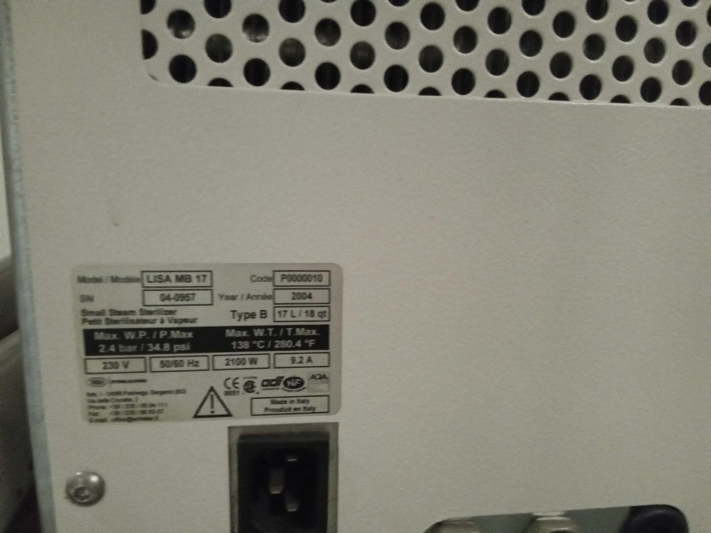 A-dec W&H Lisa Autoclave