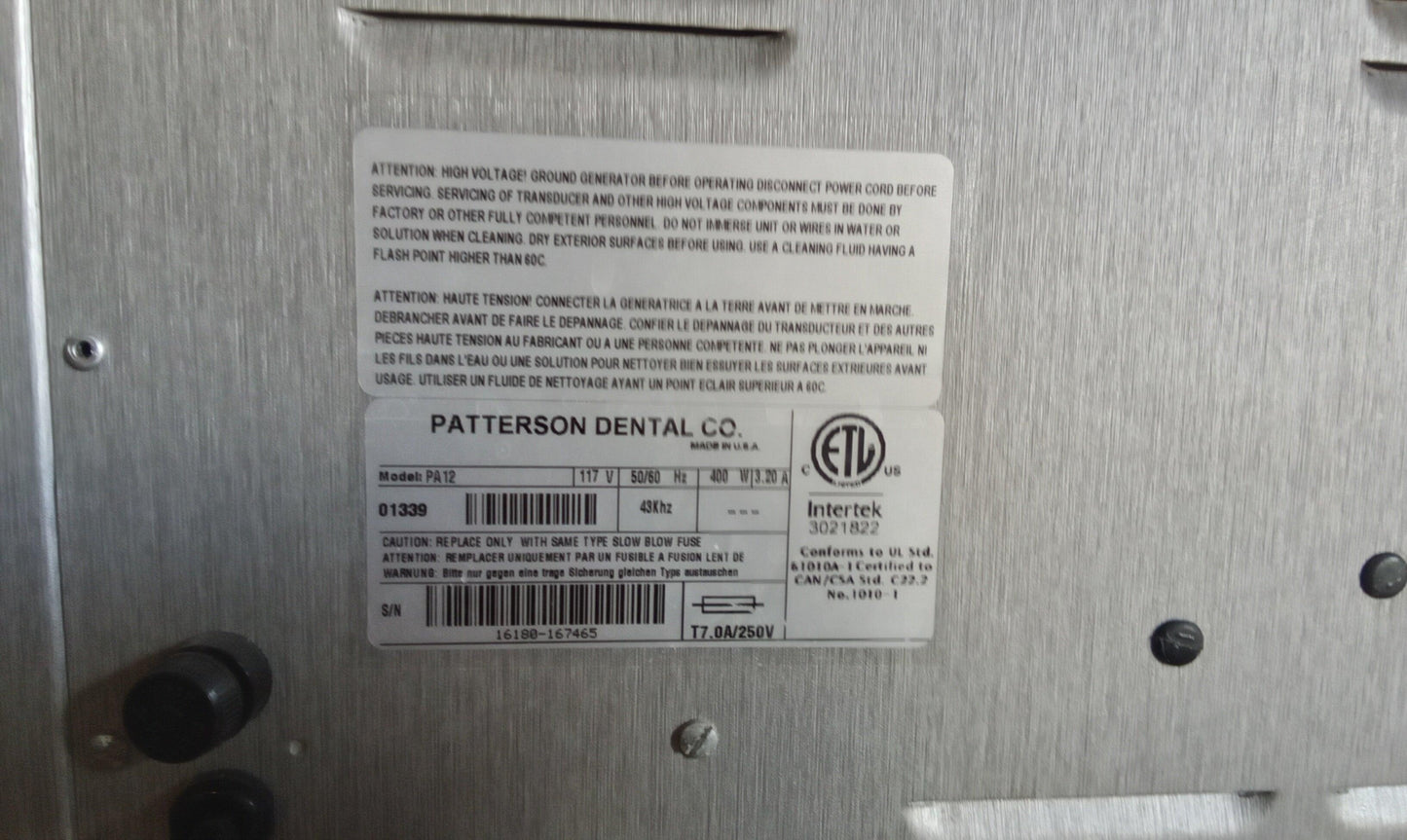 Patterson Dental PA12 Ultrasonic Cleaner