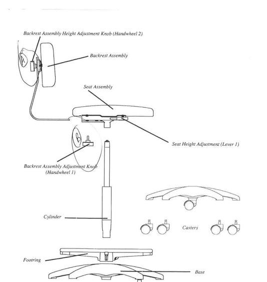 225BLK Tech-Air Contoured Lab Chair - Dental Parts Shop