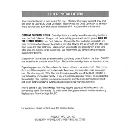 60UFC – Cleaning Cartridge Filter  - Dental Parts Shop