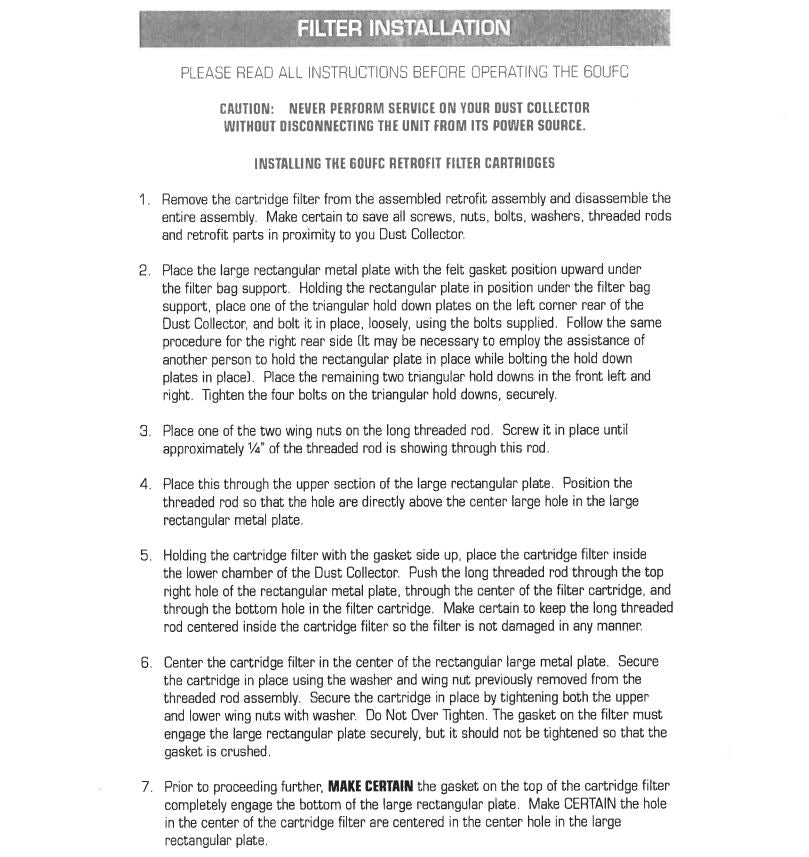 60UFC – Installing Retrofit Cartridge Filter - Dental Parts Shop