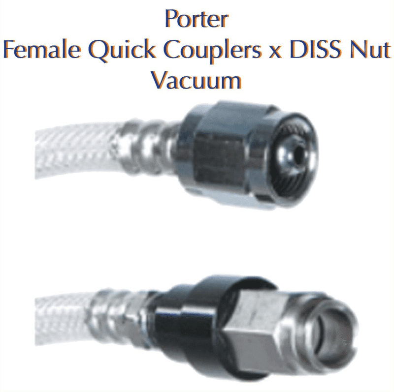 Belmed Porter Female Quick Couplers X DISS Nut Vacuum 8200-0503 3ft