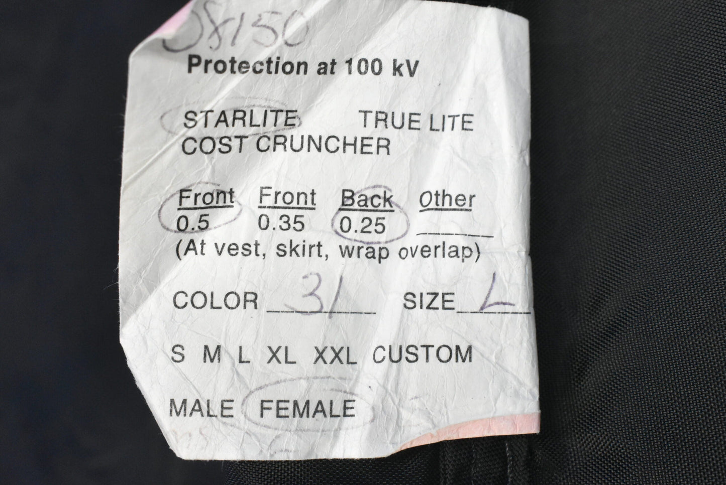 Bar Ray Starlite Lead Apron Female Vest - Dental Parts Shop