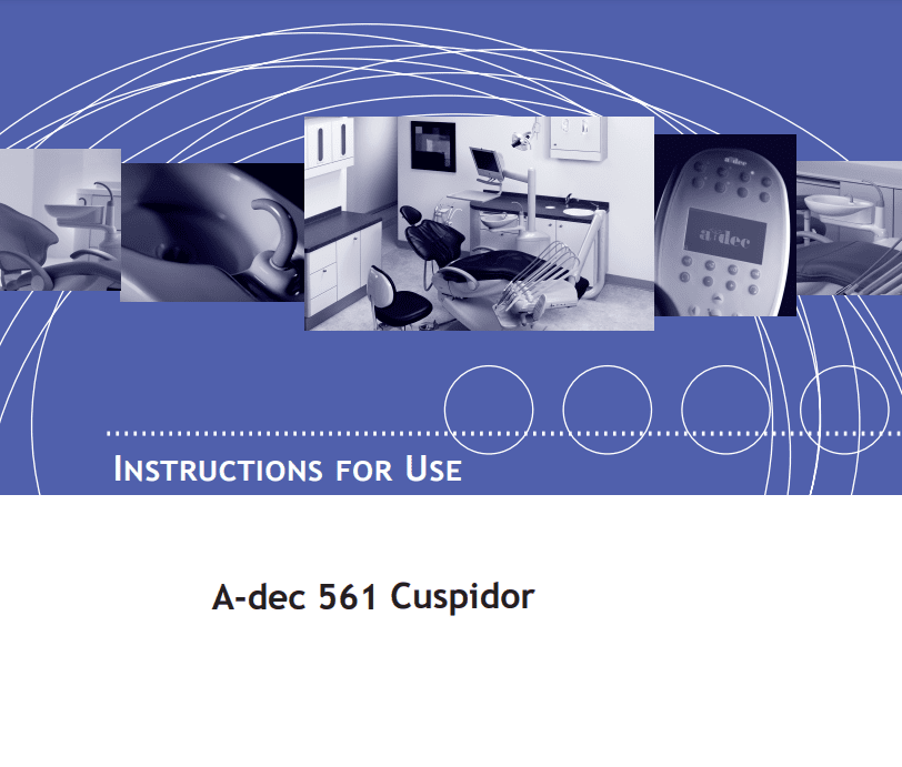 A-dec 561 Cuspidor Instructions For Use - Dental Parts Shop