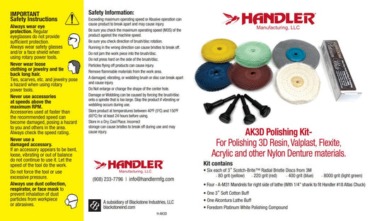 AK3D 3-D Model & Flexible Partial Polishing Kit - Dental Parts Shop