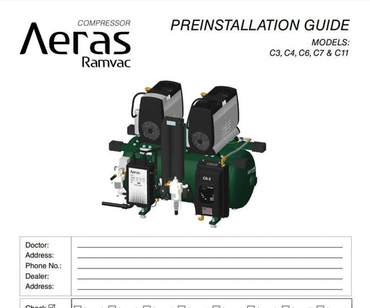 RamVac Aeras Compressor Preinstallation Guide - Models C3, C4, C6, C7 & C11 - Dental Parts Shop