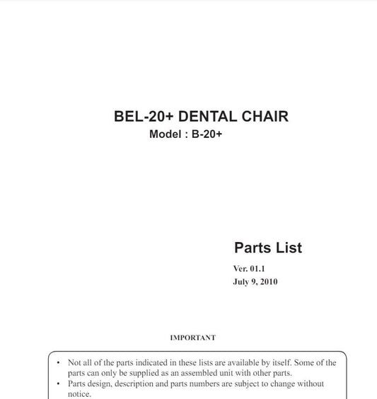 B20+ Parts - Dental Parts Shop