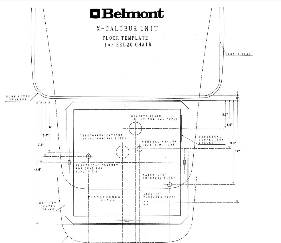 B20 X-Calibur, Standard Floor Template - Dental Parts Shop