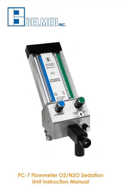 Belmed PC-7 Flowmeter O2/N2O Sedation Unit Instructional Manual - Dental Parts Shop