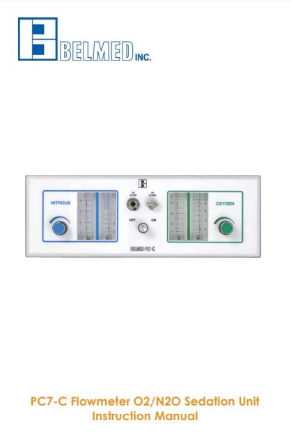 Belmed PC7-C Flowmeter O2/N2O Sedation Unit Instruction Manual - Dental Parts Shop