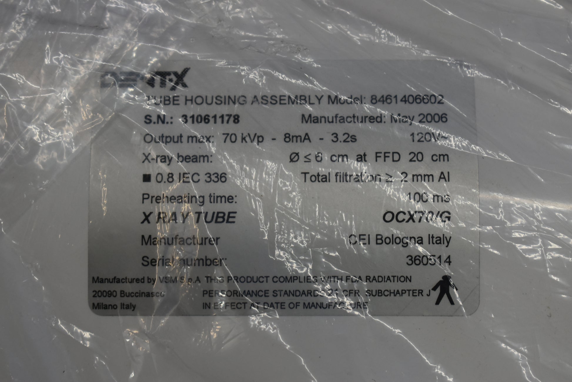 Dent-X Tube Housing Assembly - Model 8461406602 - Dental Parts Shop