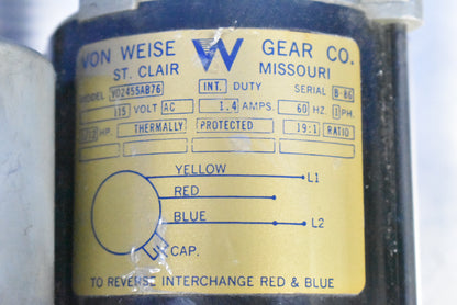 Von Weise St.Clair 1/12 HP Motor Model V02455AB76 - Dental Parts Shop