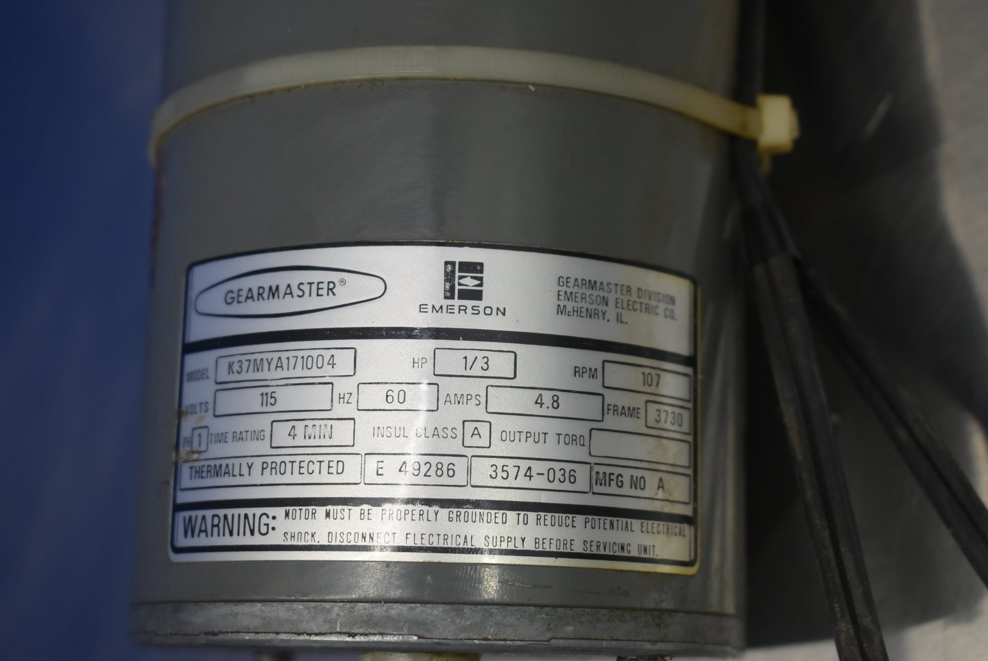 Gearmaster K37MYA171004 Dental Chair Motor 1/3 HP - Dental Parts Shop