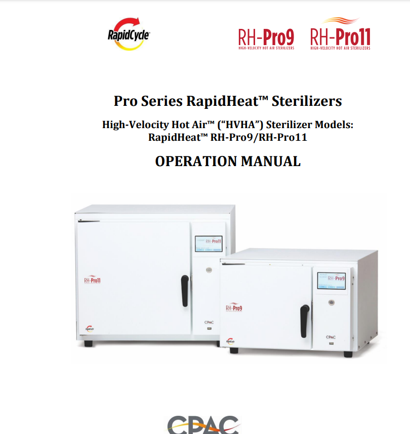 CPAC RH-Pro 9 / RH-Pro 11 Operation Manual - Dental Parts Shop