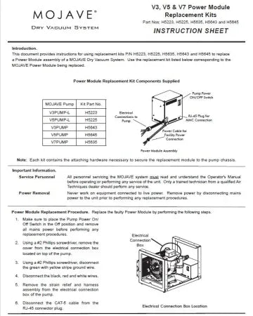 Mojave Power Module Replacement Kits (V3, V5 & V7) - Dental Parts Shop