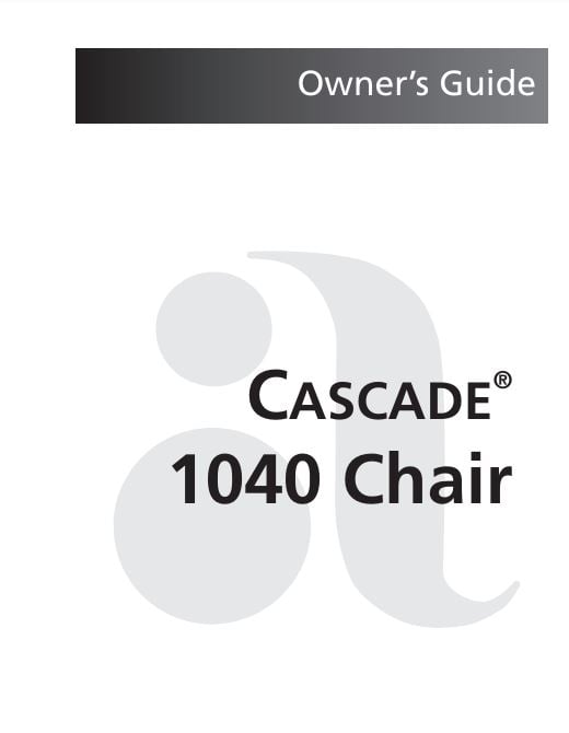 Cascade 1040 Chair Instructions For Use - Dental Parts Shop