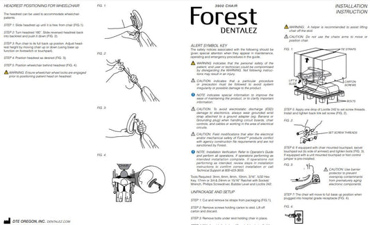 Forest 3900 Chair, Installation Instructions - Dental Parts Shop