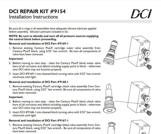 Installation Instructions, DCI Repair Kit 9154 - Dental Parts Shop