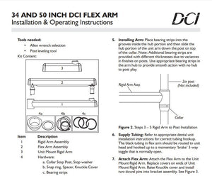 Installation and Operating Instructions, DCI Flex Arm-93065