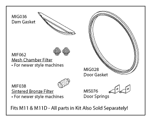 Sterilizer Pm Kit 002-0504-00 (Door & Dam Gasket Only) / 002-10070-00 - Dental Parts Shop