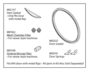 Sterilizer Pm Kit 002-0361-00 (Door & Dam Gasket only) - Dental Parts Shop