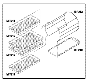 Rack and Tray Kit 050-3920-00 (Tray Rack), 050-4260-00 (Instrument Tray (Small)), 050-4259-00 (Instrument Tray (Large)), 050-2644-00 (Instrument Tray (Small)), 050-2643-00 (Instrument Tray (Large)), 050-3919-00 (Tray Plate) - Dental Parts Shop