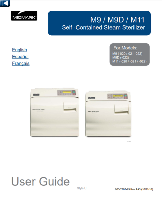 Midmark M9 M11 User Guide -020 thru -022 - Dental Parts Shop