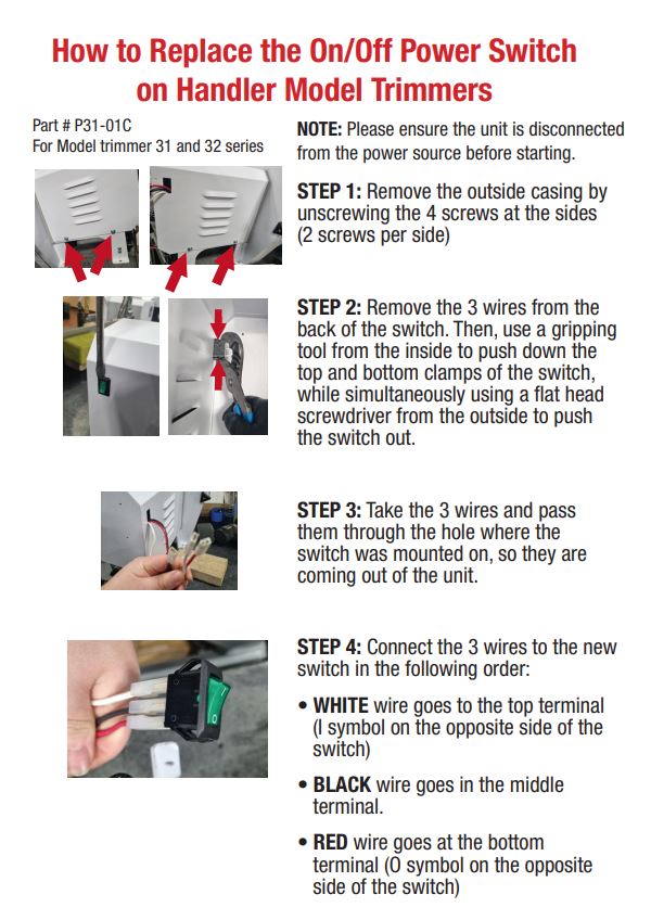 Model Trimmer 31 & 32 Switch Replacement - Dental Parts Shop
