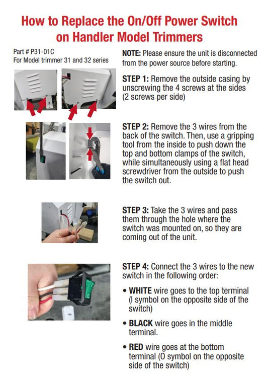 Model Trimmer 31 & 32 Switch Replacement - Dental Parts Shop
