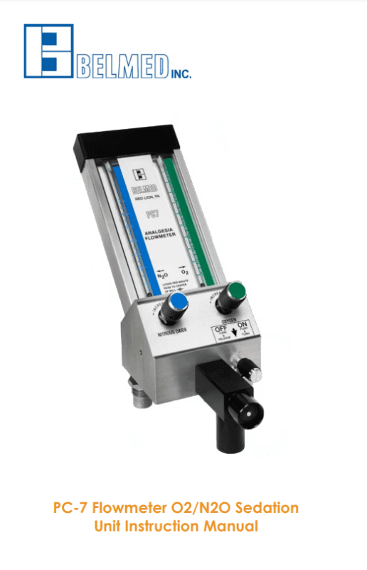 PC-7 Flowmeter O2-N2O Sedation Unit Instruction Manual - Dental Parts Shop