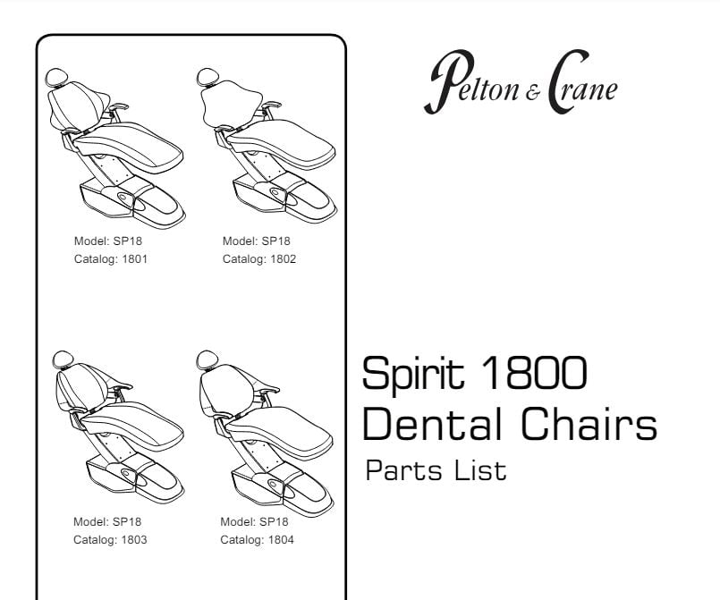 Pelton & Crane Spirit 1800 Dental Chairs Parts List - Dental Parts Shop