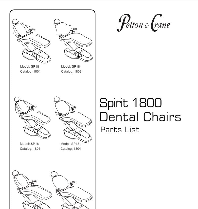 Pelton & Crane Spirit 1800 Dental Chairs Parts List - Dental Parts Shop