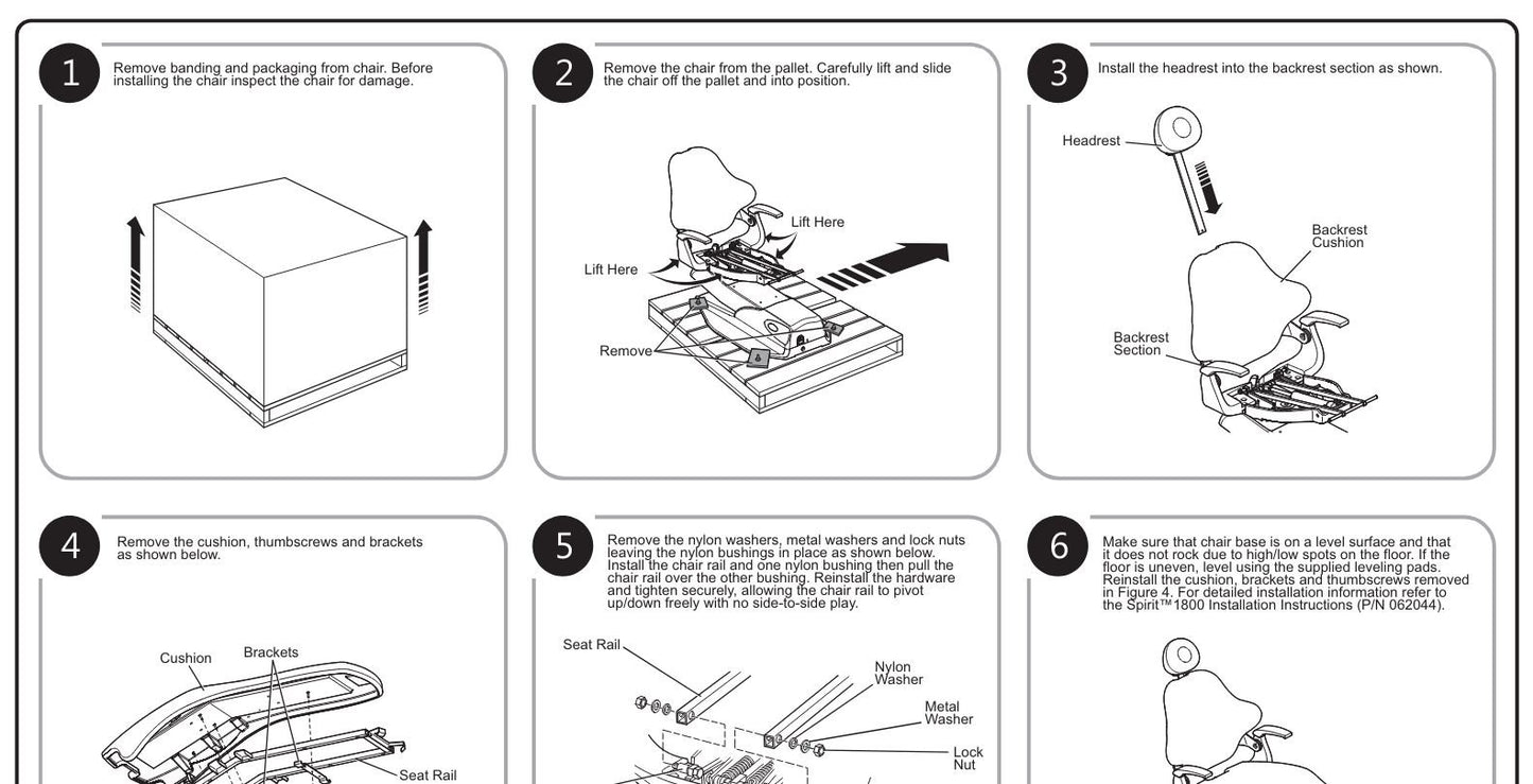 Pelton & Crane Spirit 1800 Series Dental Chair Quick Installation Manual - Dental Parts Shop