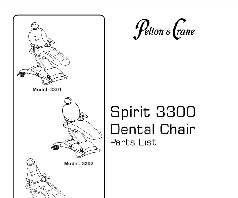 Pelton & Crane Spirit 3300 Chair Parts List - Dental Parts Shop