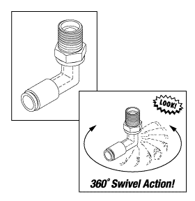 Elbow Fitting (1/4" Push-in X 1/4" Mpt) - Dental Parts Shop