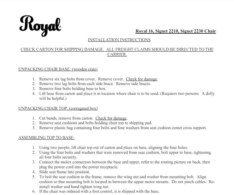 Royal 16, Signet 2210, Signet 2230 Installation - Dental Parts Shop