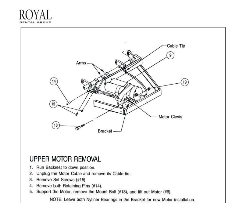 Royal Back Motor Installation, Signet, R17, R16 R15, R12, GP1 - Dental Parts Shop