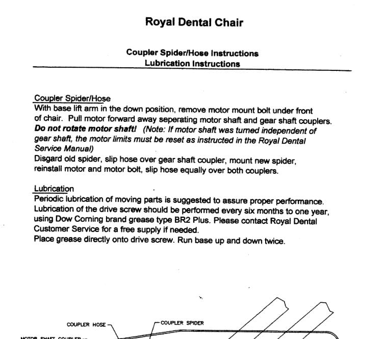 Royal Coupler Spider Instructions, P/N 6306 - Dental Parts Shop