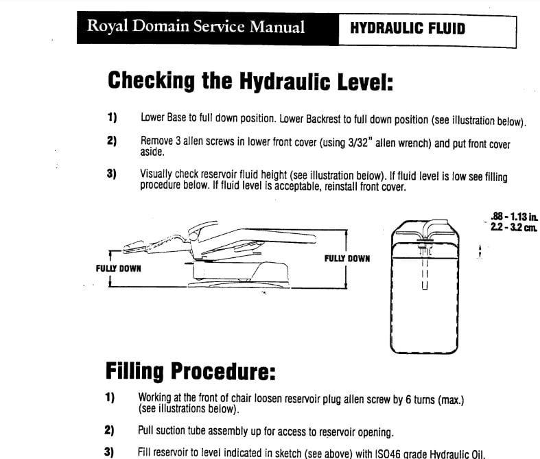 Royal Hydraulic Level Check - Dental Parts Shop