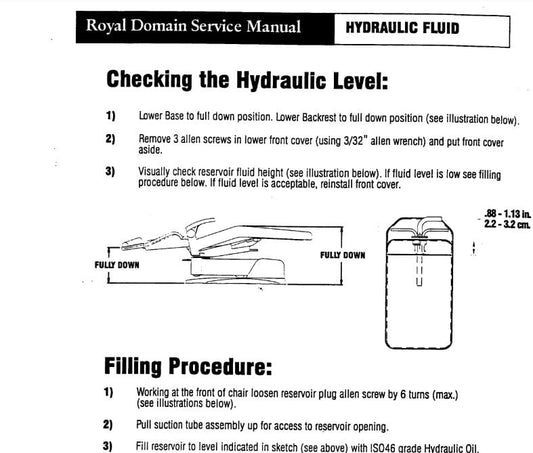 Royal Hydraulic Level Check - Dental Parts Shop