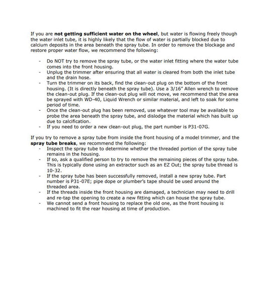 Spray Tube Clean-out Plug  - Dental Parts Shop