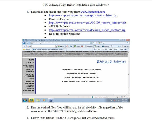 TPC Windows 7 Driver Installation Instructions - Dental Parts Shop