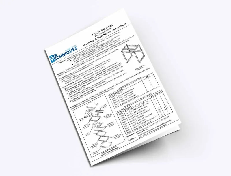 UTILITY STACK XL PN 56650 Assembly and Installation Instructions - Dental Parts Shop