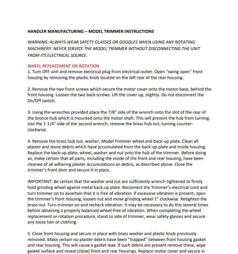 Wheel Replacement or Rotation  - Dental Parts Shop