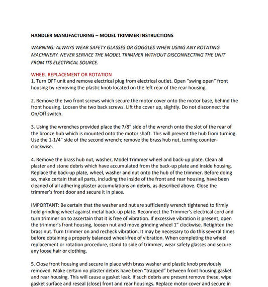 Wheel Replacement or Rotation  - Dental Parts Shop