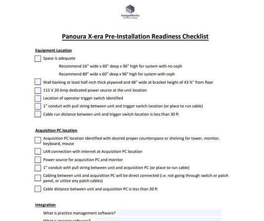 X-era Cone Beam Site Readiness Guide (with footprint information) - Dental Parts Shop