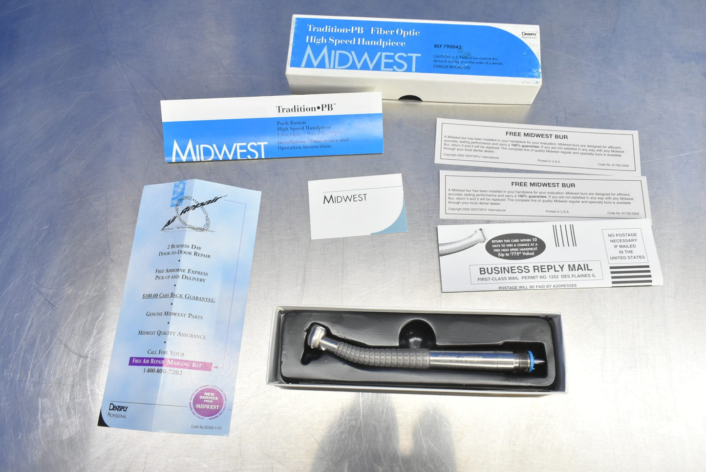 Dentsply Midwest Tradition PB Fiber Optic High Speed Handpiece #790045 - Dental Parts Shop