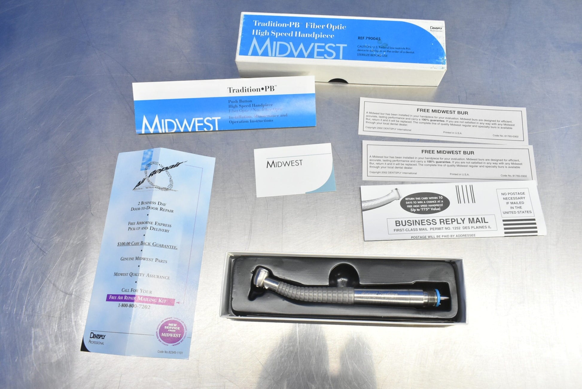 Dentsply Midwest Tradition PB Fiber Optic High Speed Handpiece #790045 - Dental Parts Shop