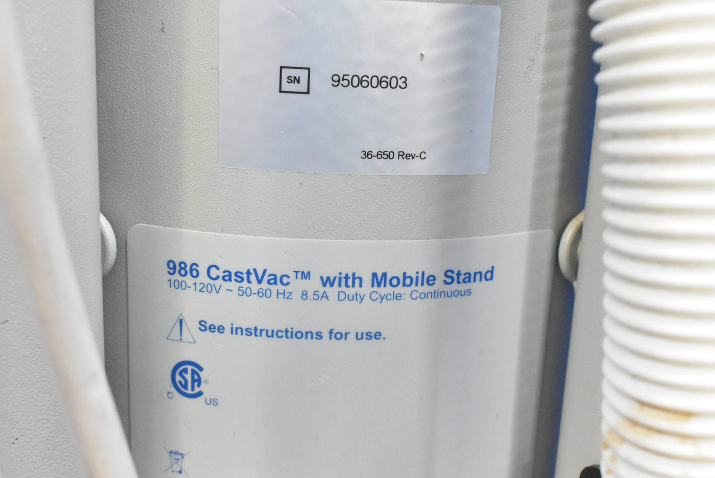 Stryker 986 CastVac with Mobile Stand