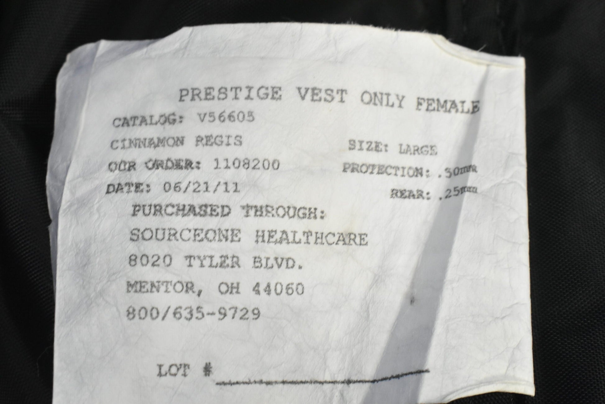 Bar Ray Prestige Vest Only Female - Dental Parts Shop